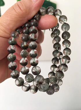 招财天然绿幽灵一物一图水晶手链