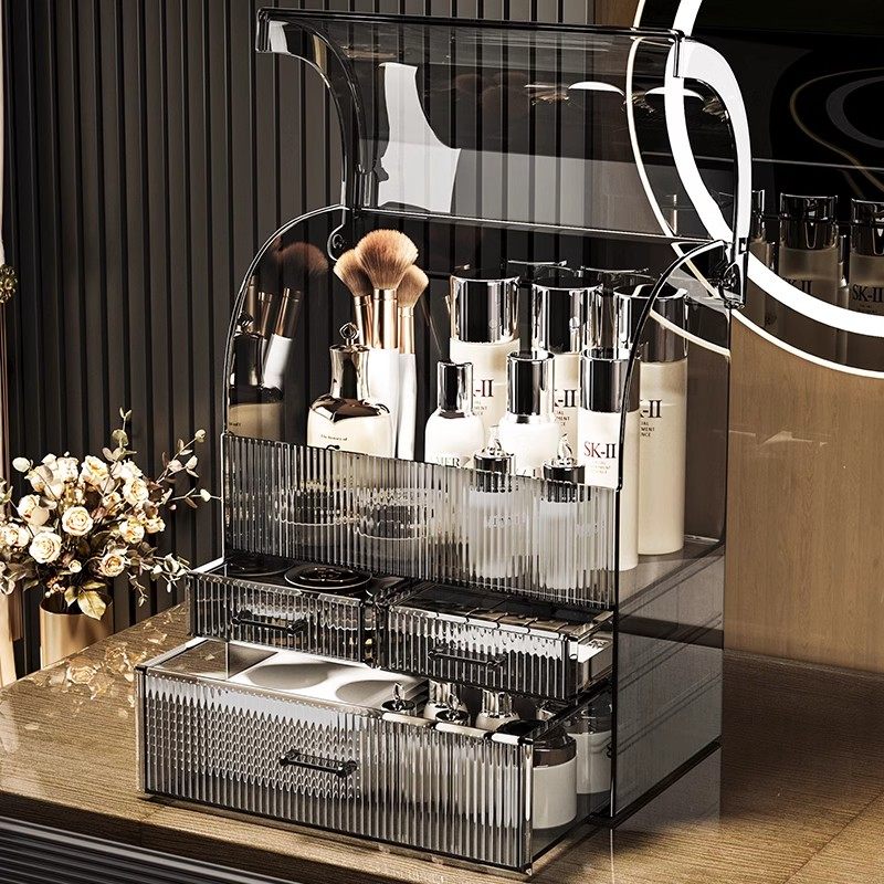 德国品质化妆品收纳盒防尘高级感梳妆台护肤品亚克力大容量置物架,淘宝优惠券,粉丝福利购,淘宝优惠卷