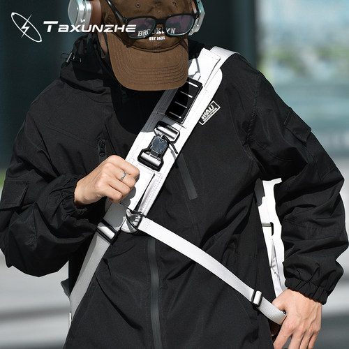 阿波罗2斜挎包男士款单肩背包通勤机能邮差包电脑包16寸14 多功能 - 图3