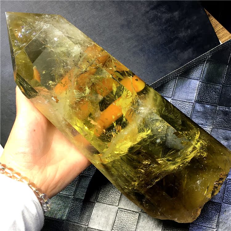 天然黄水晶柱子彩虹六棱原石能量柱风水灵修正财辟邪摆件消磁净化 天然黄水晶柱子彩虹六棱原石能量柱风水灵修正财辟邪摆件消磁净化