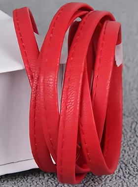 饰品diy箱包踩线pu皮绳 4折车线皮绳 扁皮绳包边条 抽绳 辅料配件