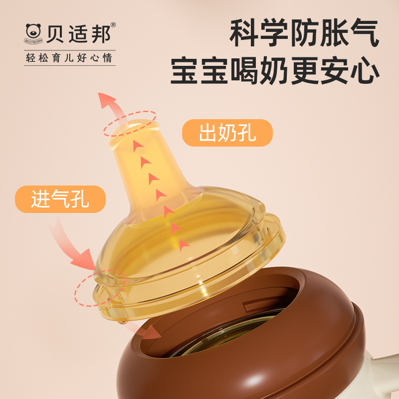 贝适邦宽口径水杯奶瓶专用配件:抑菌硅胶鸭嘴/吸嘴/奶嘴仿真母乳