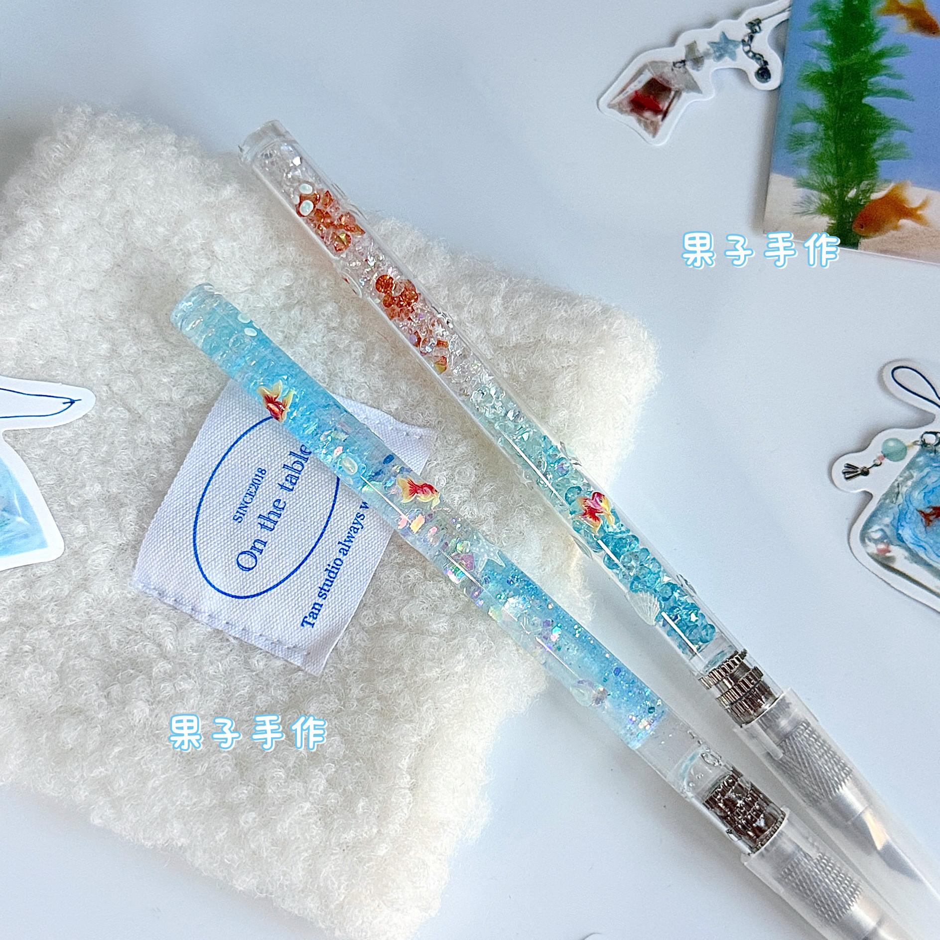 手工自制昭和夏日小金鱼碎钻渐变笔刀手账闪亮开箱快递刻刀ins风,淘宝优惠券,粉丝福利购,淘宝优惠卷