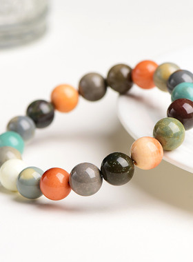 久雅水晶 天然阿拉善圆珠手串 多彩色奶昔阿拉善粒手链  直销