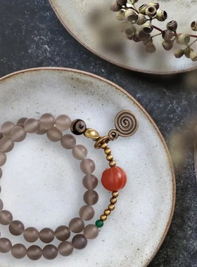 民族风玛瑙珠子手链女 原创设计复古个性手串男情侣饰品