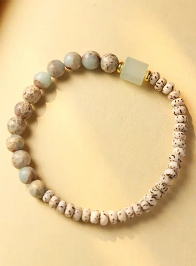 星月菩提手串女天然寿山石手链学生菩提子佛珠手持文玩盘珠男礼物