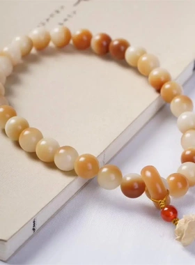 碳烧猫爪菩提手串炭烧猫咪菩提根手链女款白玉绕指柔文玩手持手链