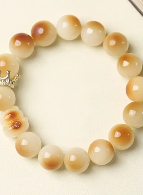 炭烧猫爪菩提手串白玉菩提子手机链女指尖文玩小手捻手机挂件