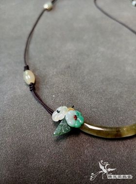 原创设计国风翡翠玉衡项链