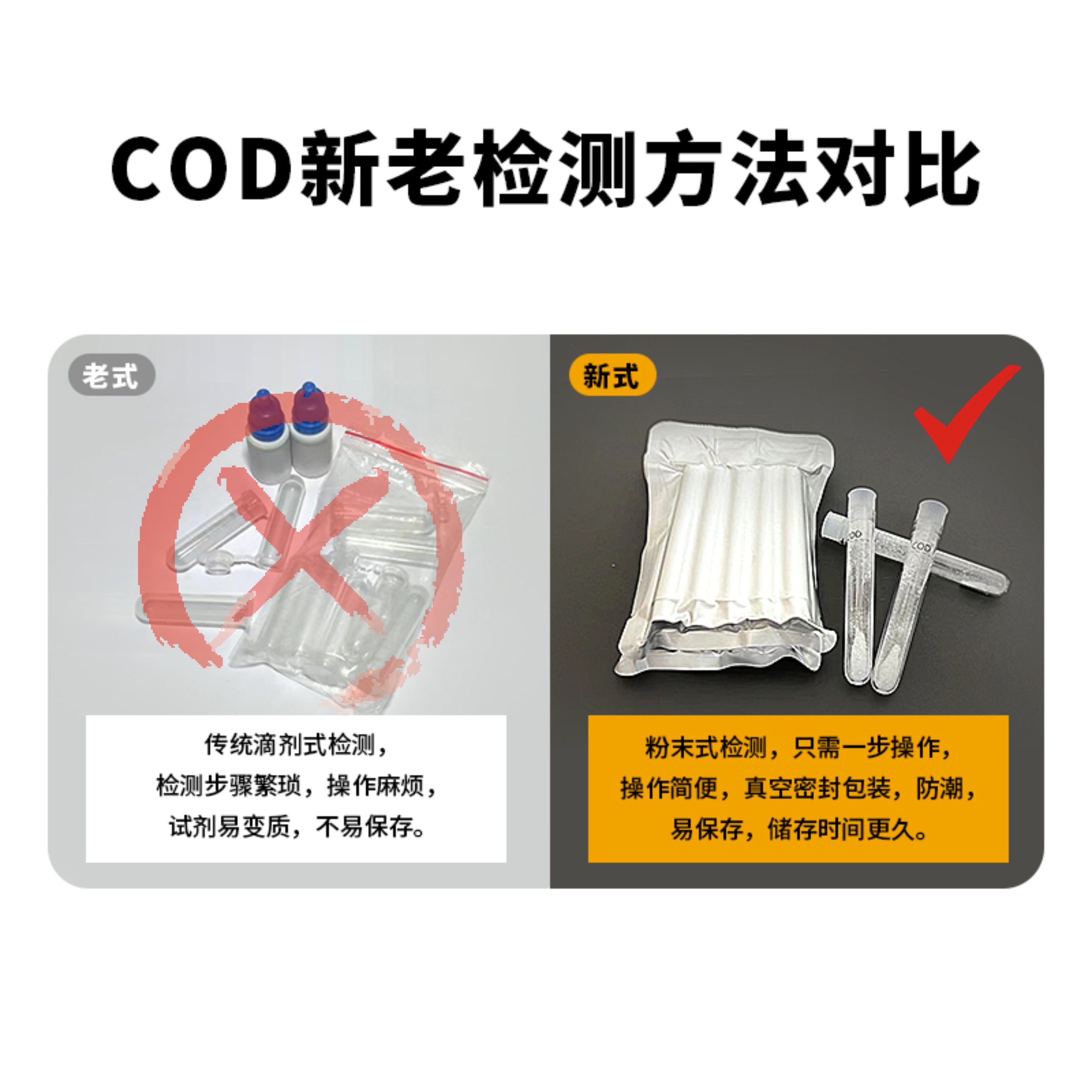 COD氨氮检测试纸总磷氮水质测试包高锰酸盐余氯bod快速污水试剂盒 - 图1