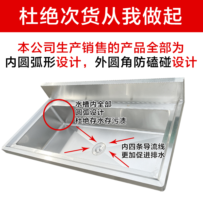 商用不锈钢洗手池洗刷碗池盆水池水槽单槽通槽幼儿园学校食堂定制 - 图2