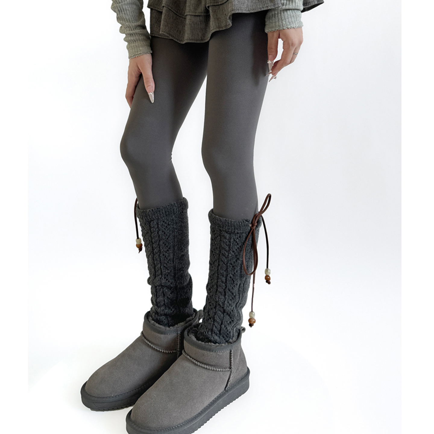 日本BM iro秋冬500D毛圈压力袜打底裤女咖啡连裤袜显瘦中厚美腿袜 - 图1