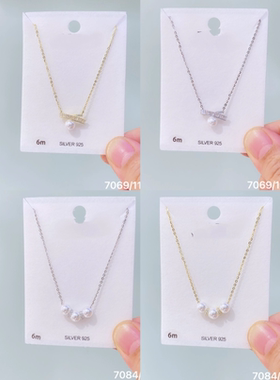 银饰s925通体银新品精致时尚温柔百搭锆石珍珠吊坠项链女热卖款