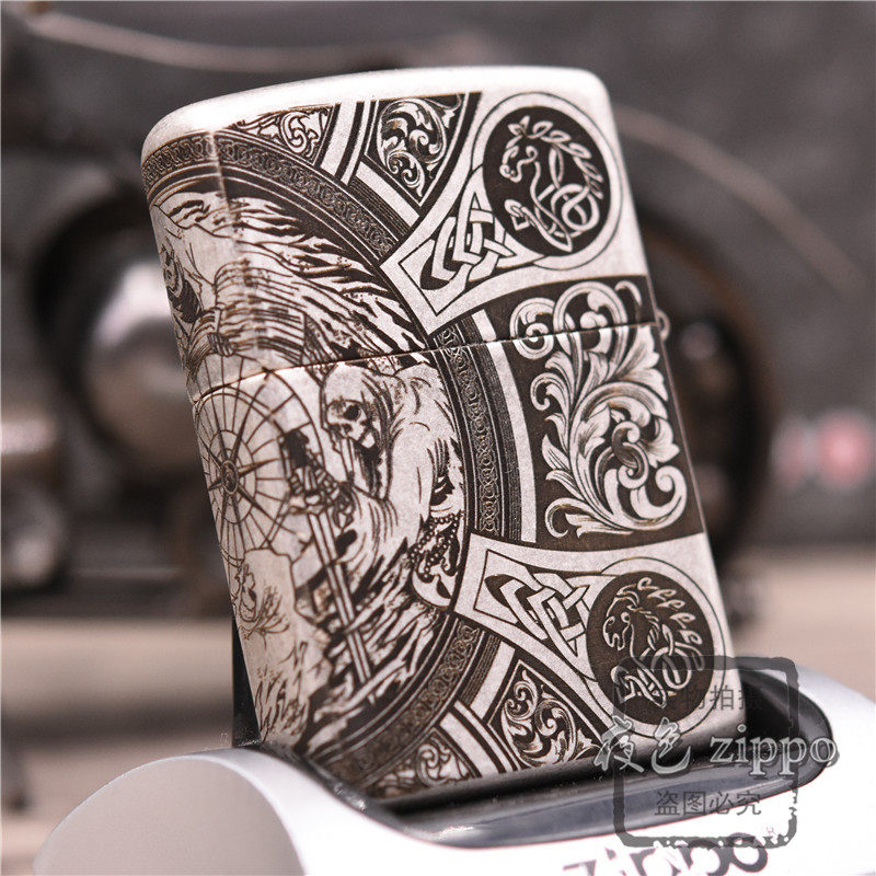 夜色zippo正品  仿古银 雕刻 天启四骑士,淘宝优惠券,粉丝福利购,淘宝优惠卷