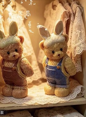 定制立体复古小熊系列仿真食玩微缩树脂配件材料摆件