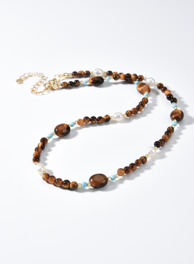 【尹浩宇陈少熙同款】Godsend由米虎眼石天然珍珠项链锁骨链颈链