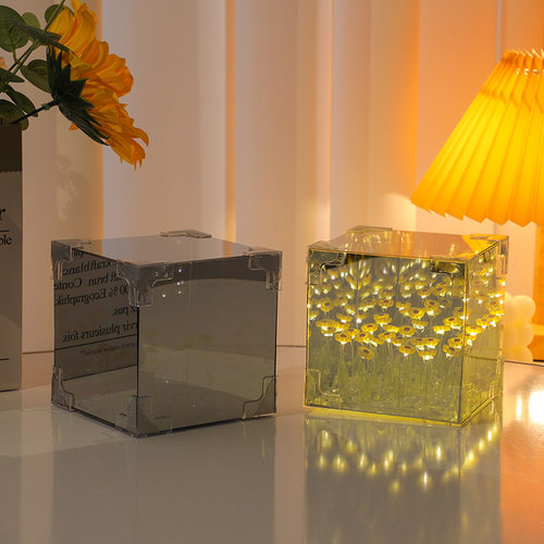 魔方向日葵diy手工材料包发光小夜灯卧室氛围灯节日伴手礼物 - 图1