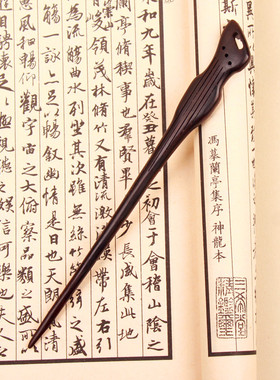 汉服日常百搭盘头发饰木质中国风