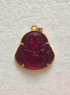 韩版fever新年红项链简约气质耳坠百搭大肚佛琉璃吊坠男女通用