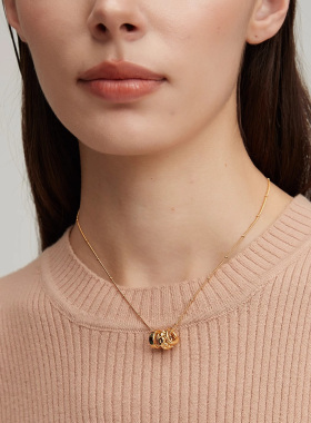 法式复古轻奢简约圈圈吊坠项链