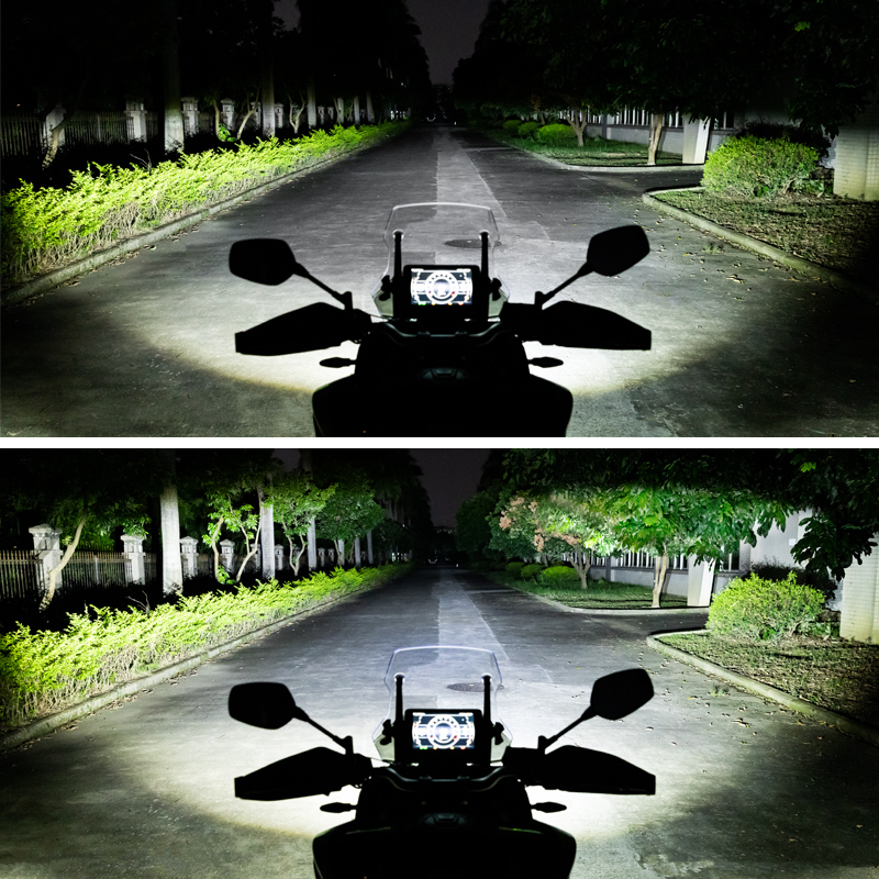 LOBOO摩托车射灯L7S通用型辅助铺路灯雾灯LED远近光切线爆闪超亮-图1