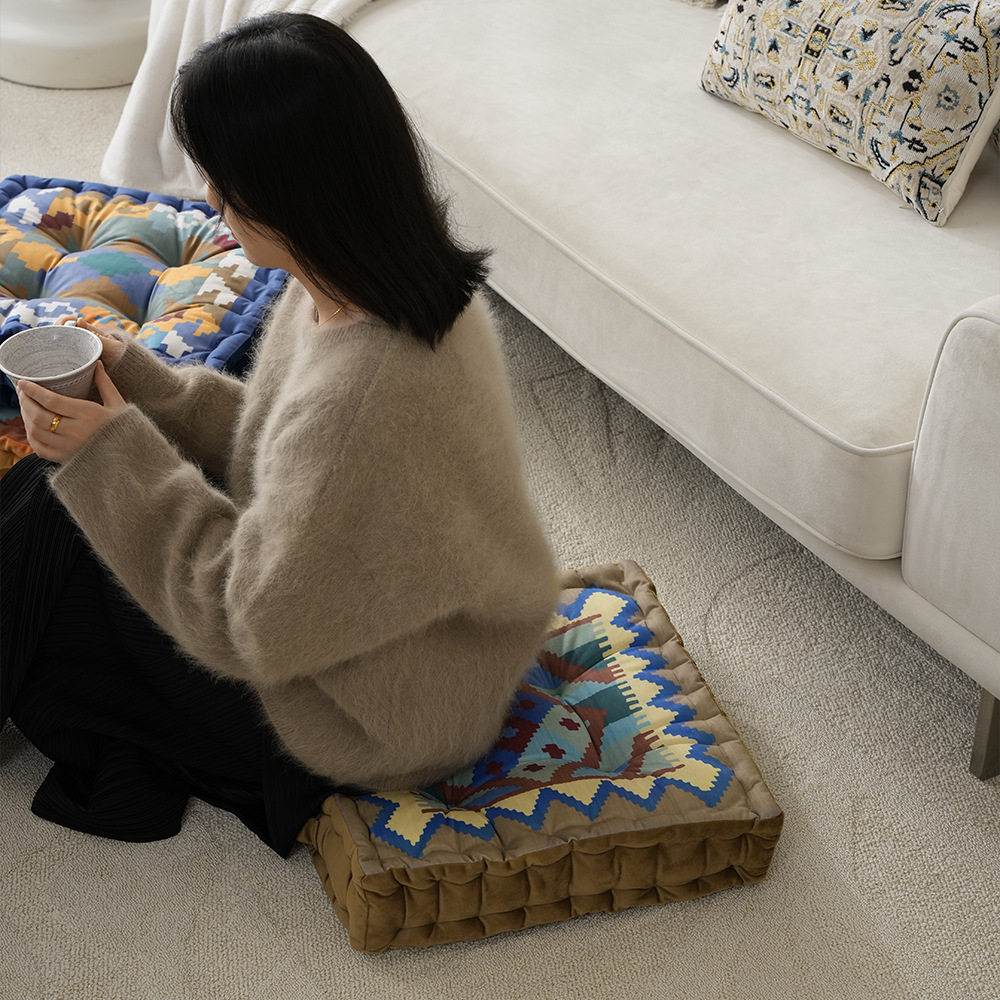 摩洛哥风复古印花地上坐垫加厚榻榻米坐垫家用椅垫客厅卧室蒲团垫,淘宝优惠券,粉丝福利购,淘宝优惠卷