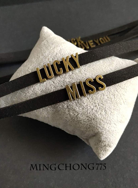 字母可指定皮面绳项圈手工制作