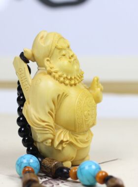 黄杨木崖柏木雕刻手把件钟馗把玩件汽车家居挂饰文玩工艺礼品