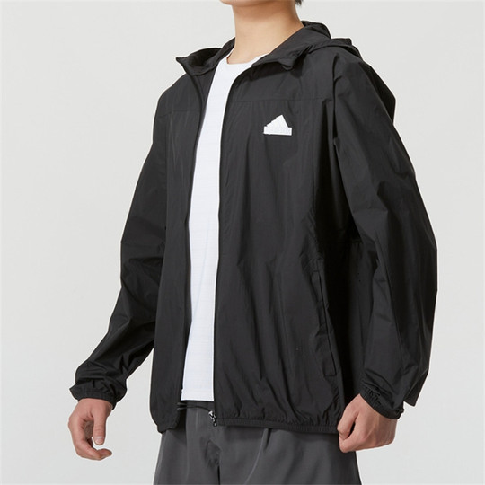 Adidas阿迪达斯男子防晒皮肤衣薄外套春夏连帽休闲运动夹克IT3940