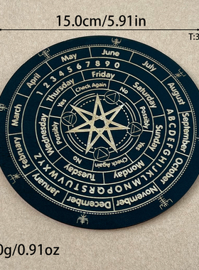 灵摆表盘木制创意调频水晶底座SRT疗愈工具家居装饰杯垫隔热