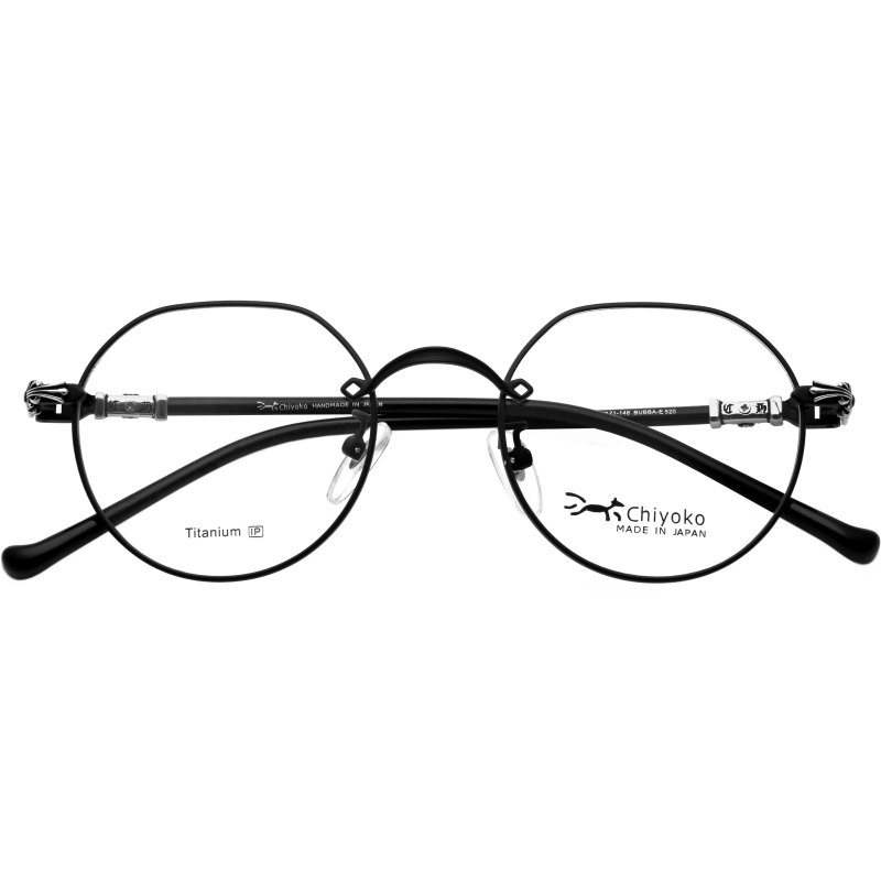 日本Chiyoko眼镜框男女款复古圆框纯钛超轻全框黑色小脸眼镜架520 - 图3