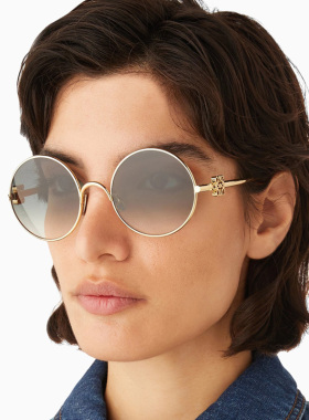 LOEWE复古防紫外线女款圆框墨镜