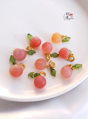 南红吊坠渐变小桃子玉石女生项链