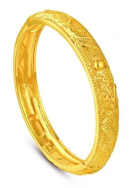 仿真结婚手镯龙凤戏珠镀金