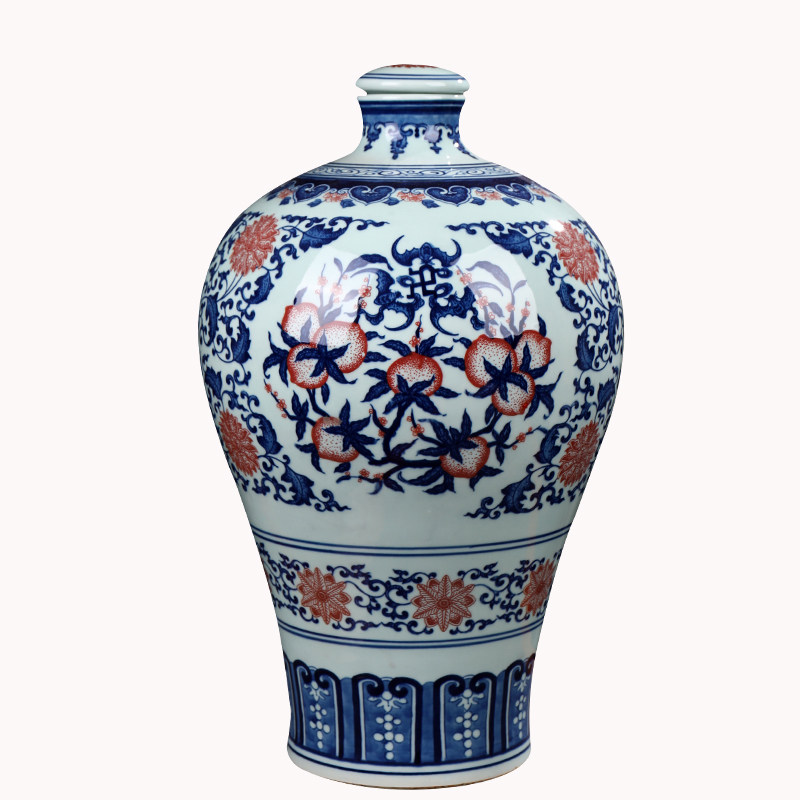 景德镇仿古陶瓷酒瓶20斤装 手绘青花瓷密封空酒坛子家用摆设酒具