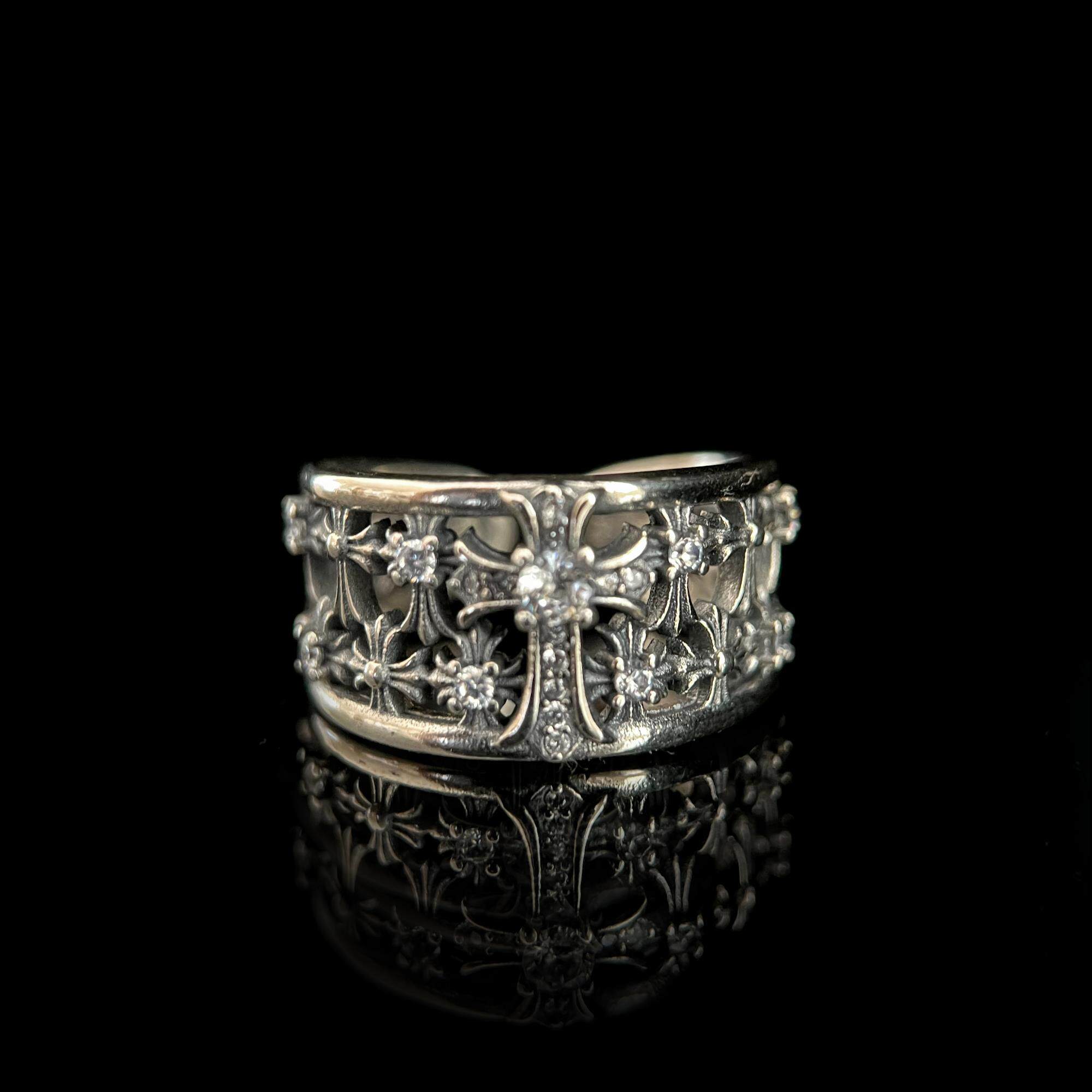925 silver ring L037 silver jewelry ring distressed handmade personalized living retro palace silver ring