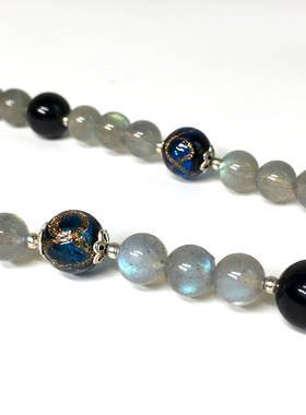 泰国天然琉璃珠纯银佛牌链