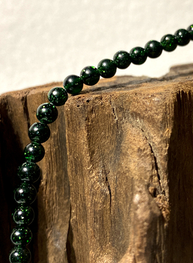 绿砂石天然水晶链挂链细链子挂坠