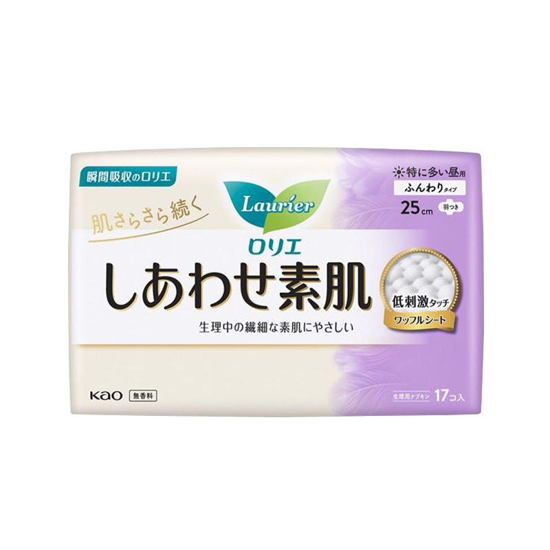 日本花王乐而雅卫生巾日用亲肤棉柔素肌瞬吸零触感姨妈巾F25cm17 - 图3