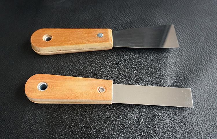 木柄油漆刮灰刀  带孔木双夹油灰刀  刮刀 不锈钢镜面抛光钢片,淘宝优惠券,粉丝福利购,淘宝优惠卷
