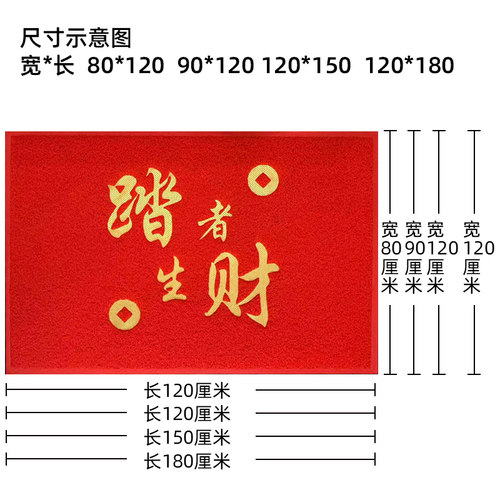 金黄色地垫丝圈入户门垫店铺门口进门防滑脚垫子踏者生财地毯定制 - 图3