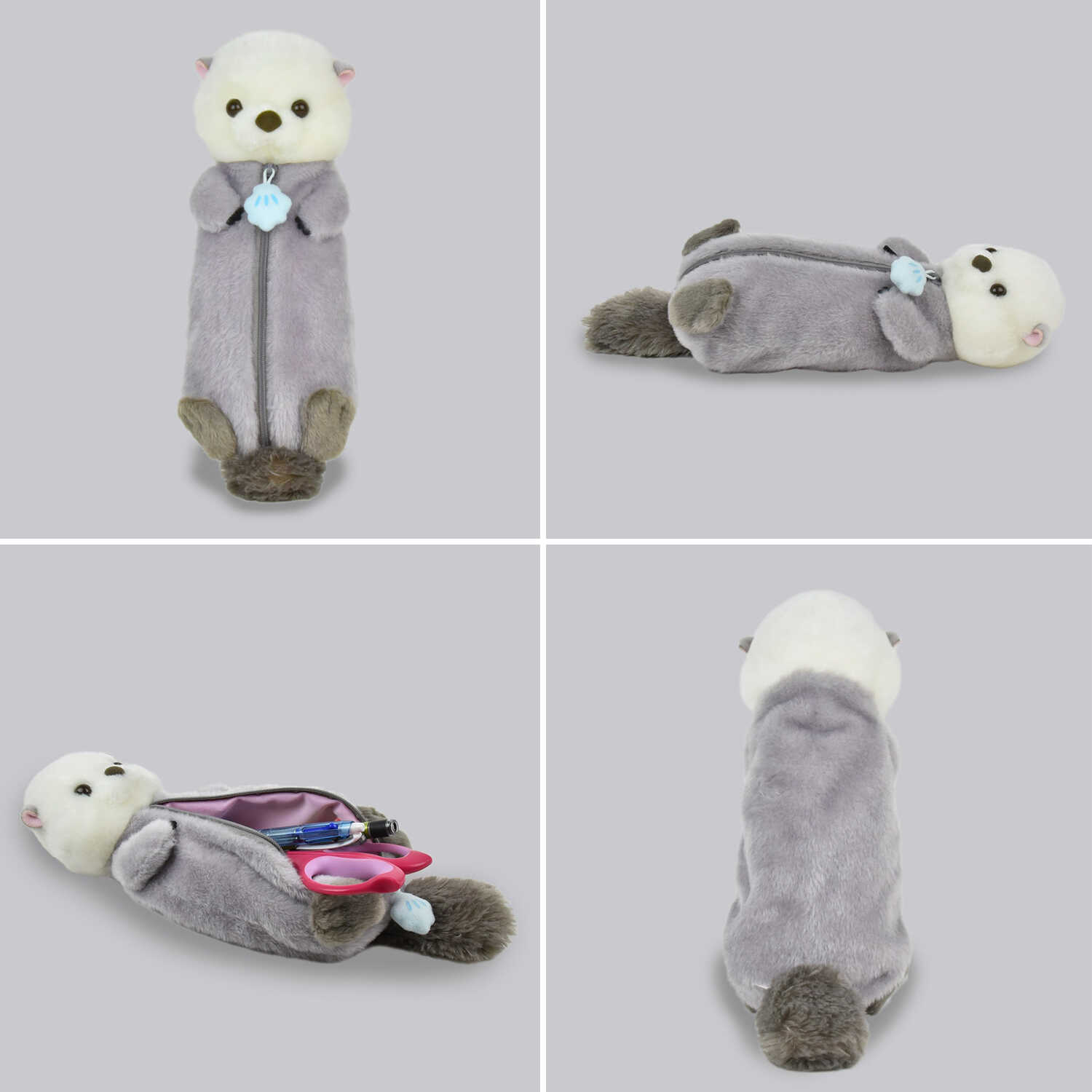 日本代购Amuse水海獭大容量笔袋毛绒公仔玩偶软萌治愈文具收纳包 - 图0