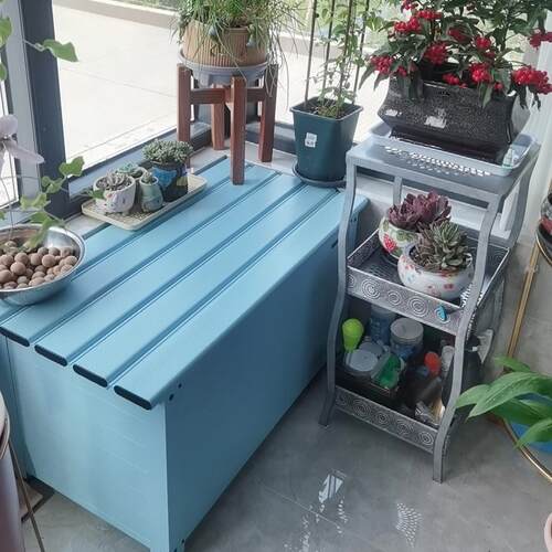 户外花园收纳柜储物箱柜户外防水雨室外阳台庭院铝合金柜子杂物箱 - 图2