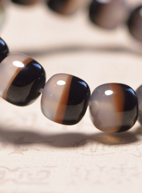 黑白玛瑙手链药师天眼佛念珠