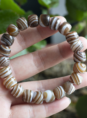 天然缠丝玛瑙手链老形桶珠路路通天珠天眼一线药师包邮男女民族风