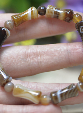 缠丝玛瑙民族风手链天然骨珠手串