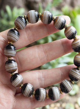 天然缠丝玛瑙手链老形桶珠路路通天珠天眼一线药师包邮男女民族风