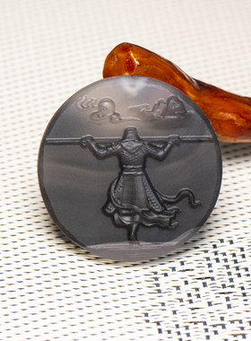 天然玛瑙吊坠12生肖猴黑神话悟空