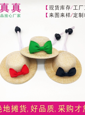 守宫帽子造景拍照草帽迷你守宫圣诞宠物帽子睫角豹纹装饰爬宠用品