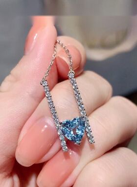 珠宝天然托帕性价比甜美心形项链